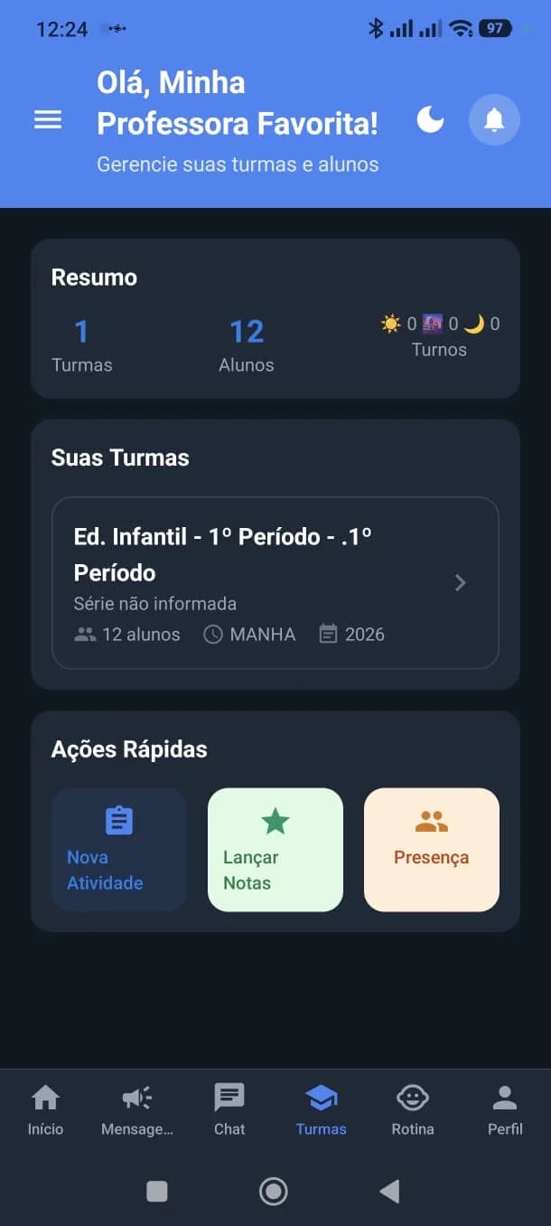 Gestão de turmas e alunos